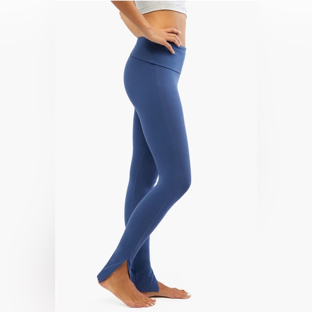 WeWoreWhat Navy Fold Over Side Split Blue Leggings